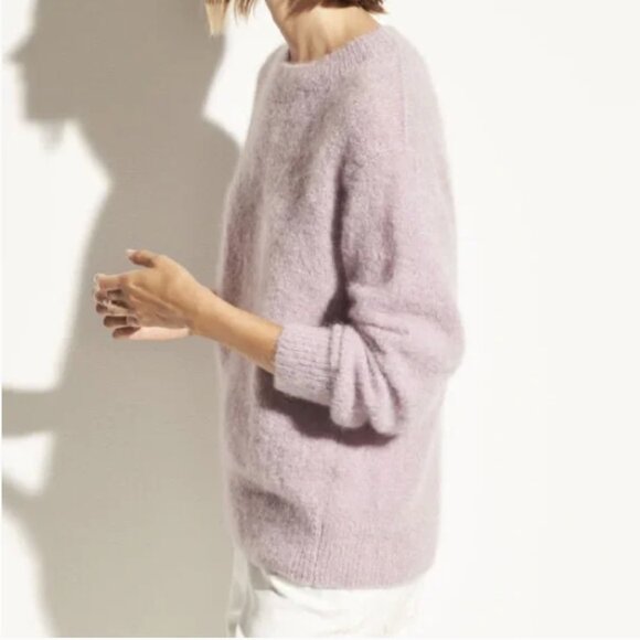 Vince Brushed Mohair Tunic in Lily Stone Lilac Purple Size XS - Picture 2 of 5